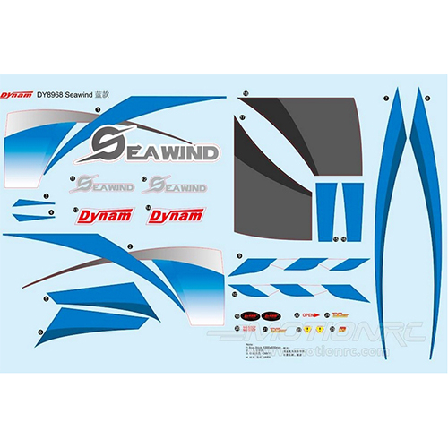 image DYNAM SEAWIND BLUE DECAL SHEET - Image 1