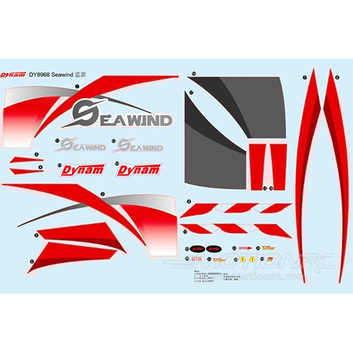 image DYNAM SEAWIND RED DECAL SHEET - Image 1
