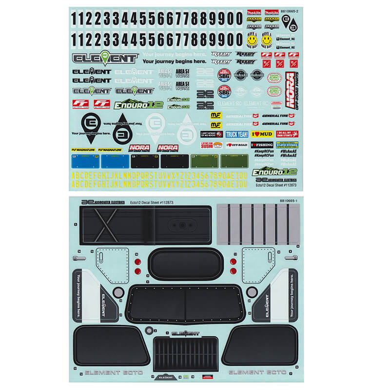 image ELEMENT RC ENDURO 12 ECTO DECAL SHEET - Image 1