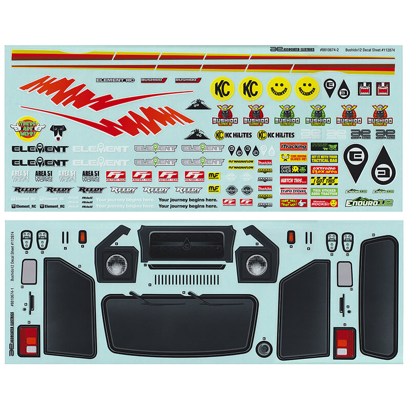 image ELEMENT RC ENDURO12 BUSHIDO DECAL SHEET - Image 1