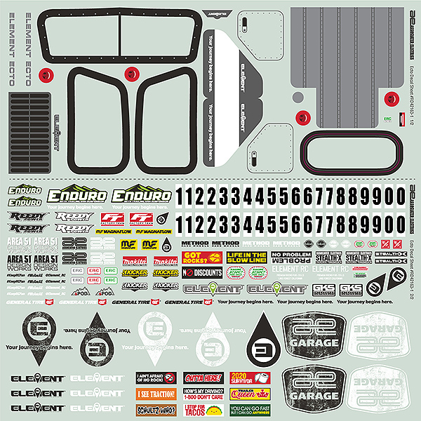 image ELEMENT RC ENDURO ECTO DECAL SHEET - Image 1