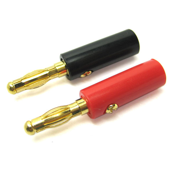 image Etronix 4.0mm Gold Connector, Red & Black Banana Plugs - Image 1