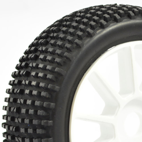 image Fastrax 1/8 Premounted Buggy Tyres 'h Tread/10 Spoke" - Image 1