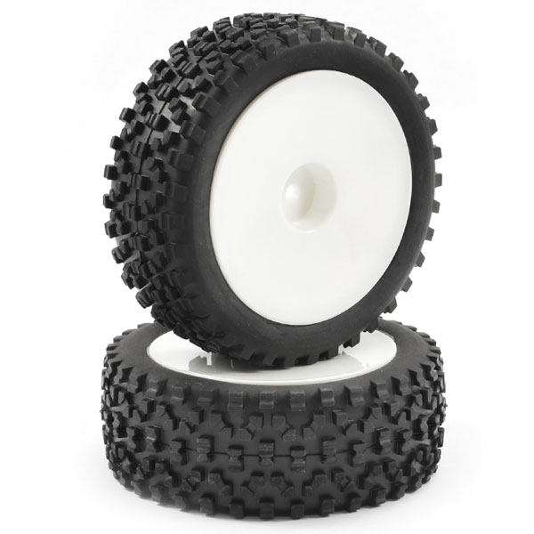 image FASTRAX 1/10TH MOUNTED CUBOID BUGGY FRONT TYRES DISHED - Image 1