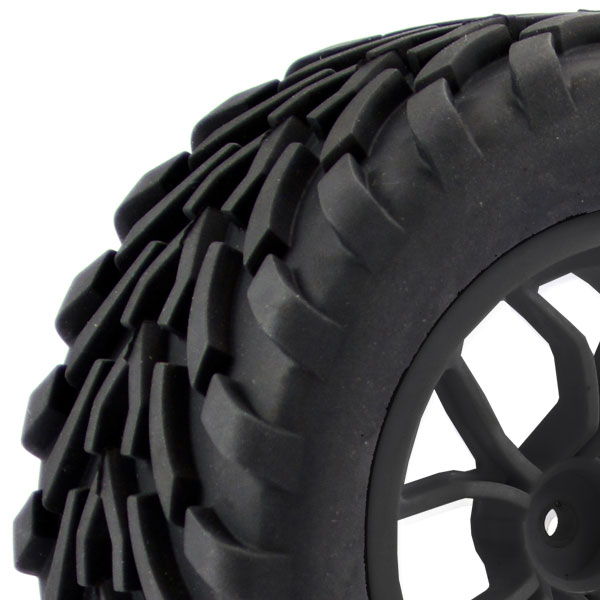 image FASTRAX 1/10 MEGA-V TRUCK TYRE MOUNTED ON 12-SPOKE (12mm HEX) - Image 1