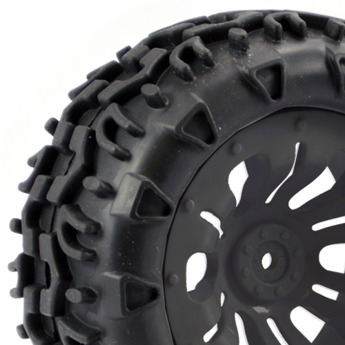 image FASTRAX 1/10 KLAXON TRUCK TYRE MOUNTED ON 12-SPOKE (12mm HEX) - Image 1