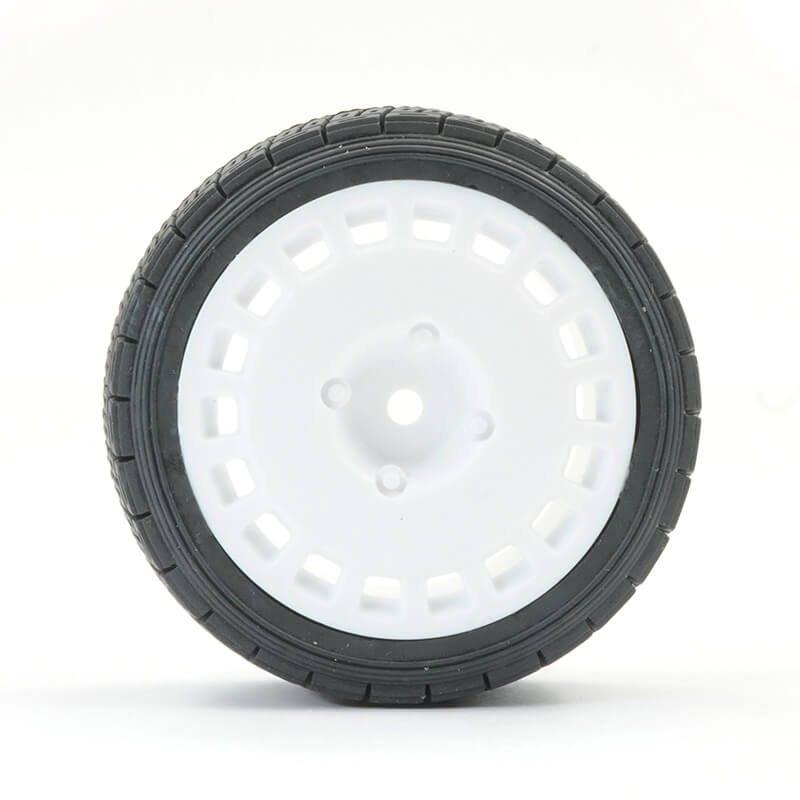 image FASTRAX 1/10TH RALLY ANGLE TYRE/WHEEL SET WHITE (4) - Image 1
