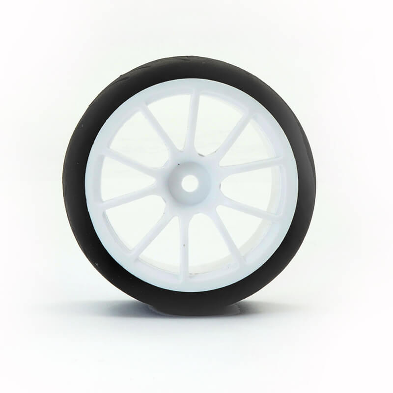 image FASTRAX 1/10 STREET/TREAD TYRE 10SP WHITE WHEEL - Image 1