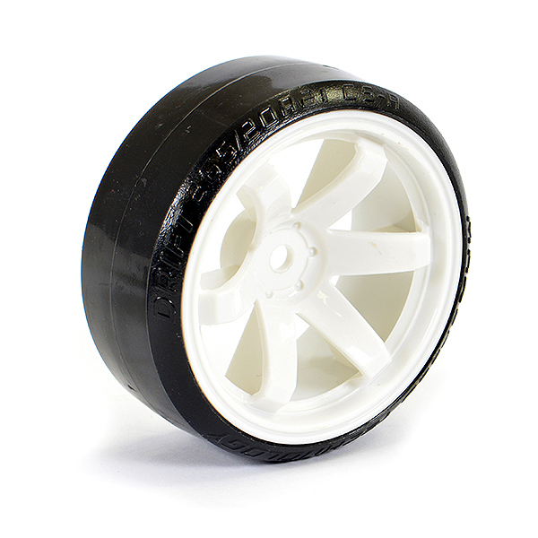 image FASTRAX 1/10 STREET/DRIFT TYRE 6-SPOKE WHEEL (6MM OFFSET) - WHITE - Image 1