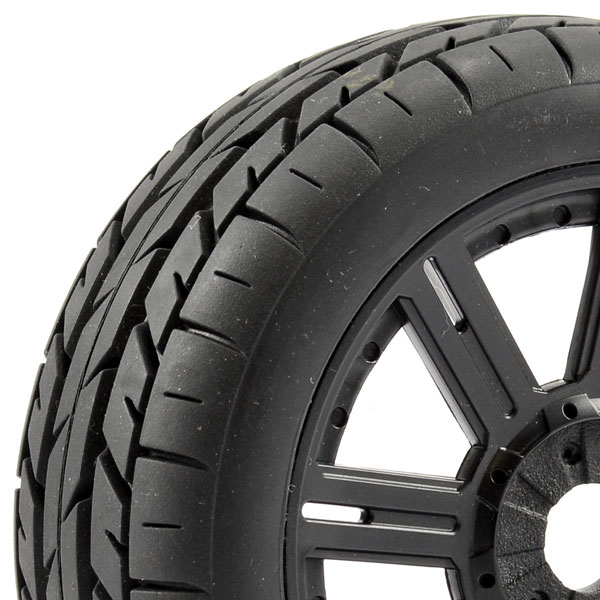 image FASTRAX 1/8 EAGLE TREAD MOUNTED ON 8-SPOKE BLACK (PR) - Image 1