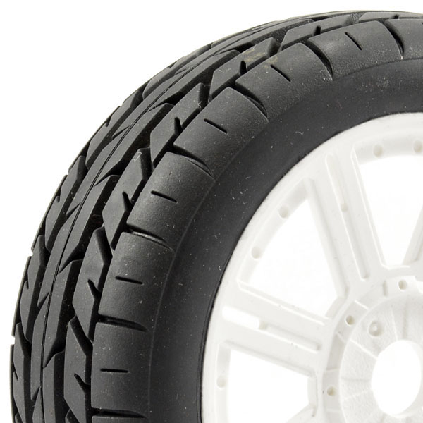 image FASTRAX 1/8 EAGLE TREAD MOUNTED ON 8-SPOKE WHITE (PR) - Image 1