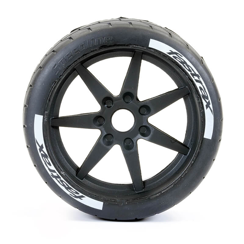 image FASTRAX SUPAFORZA WIDE REAR 45° TYRES/BLACK 17MM HEX WHEELS - Image 1