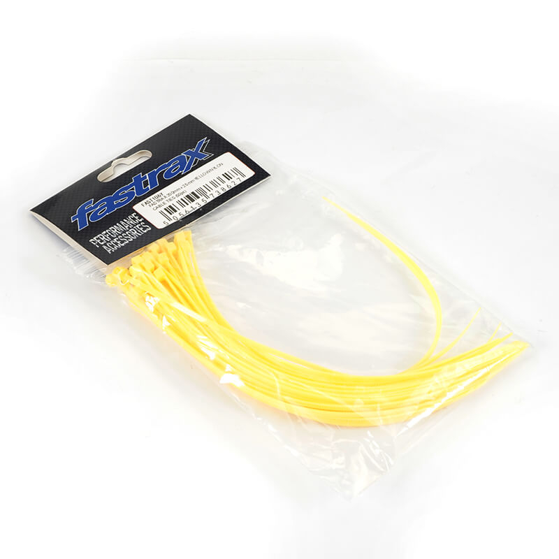 image FASTRAX 200mm x 2.5mm YELLOW NYLON CABLE TIES (50pcs) - Image 1