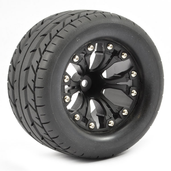 image FASTRAX 1:10 MT EAGLE MOUNTED 6-SPOKE BLACK 0 OFFSET (PR) - Image 1