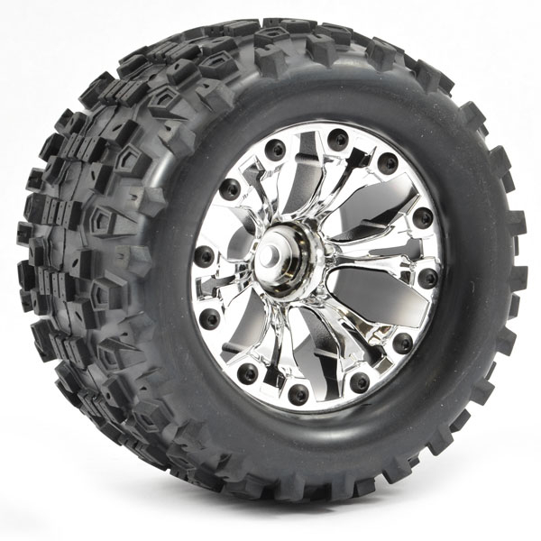 image FASTRAX 1:10 MT STINGER MOUNT 6-SPOKE CHROME 0 OFFSET (PR) - Image 1