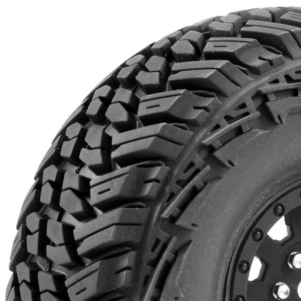 image FASTRAX 1:10 CRAWLER SLINGER 1.9 MOUNTED SCALE WHEEL BLACK - Image 1
