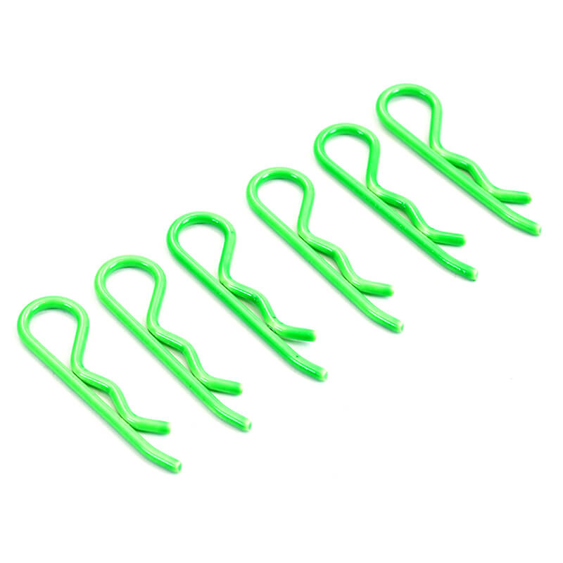image Fastrax 1/8th/1/5th/Transponder Body Clips Fluo Green (6) - Image 1