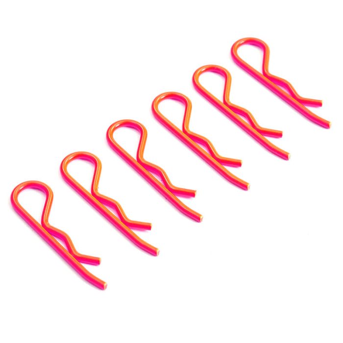 Fastrax 1/8th/1/5th/Transponder Body Clips Fluo Pink (6) - Image 1