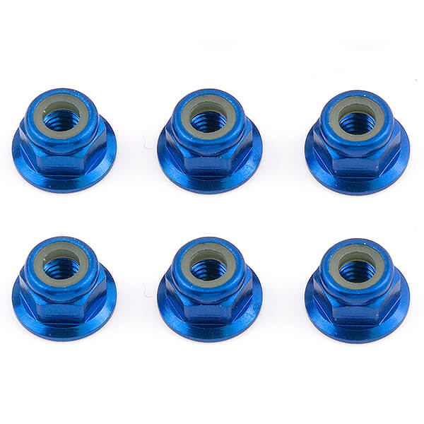 image ASSOCIATED FT M4 LOCKNUT BLUE ALUMINIUM FLANGED - Image 1