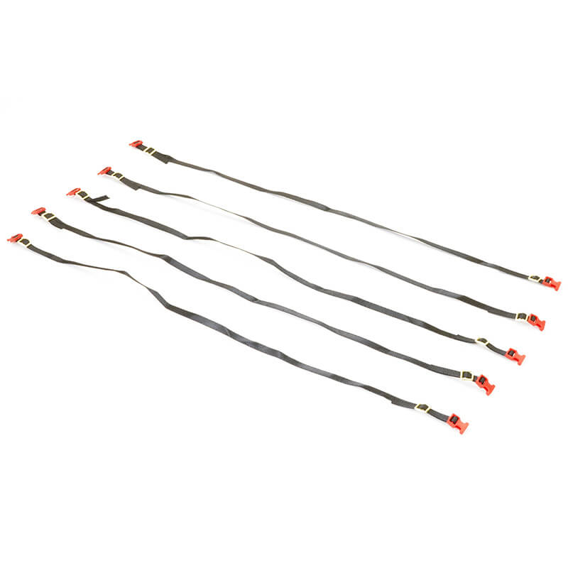 image FASTRAX ADJUSTABLE LUGGAGE BUCKLE STRAPS 400MM 5PC - RED - Image 1