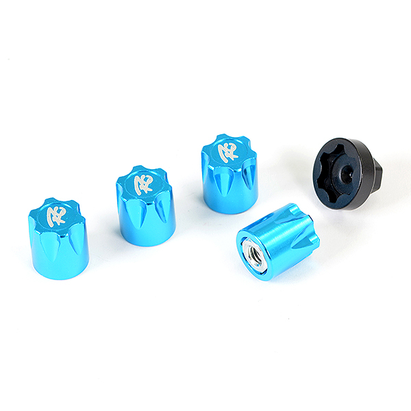 image FASTRAX ANTIDUST ALUMINIUM M4 WHEEL NUT COVERS (4PC) - BLUE - Image 1