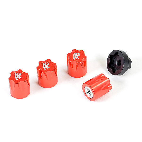 image FASTRAX ANTIDUST ALUMINIUM M4 WHEEL NUT COVERS (4PC) - RED - Image 1