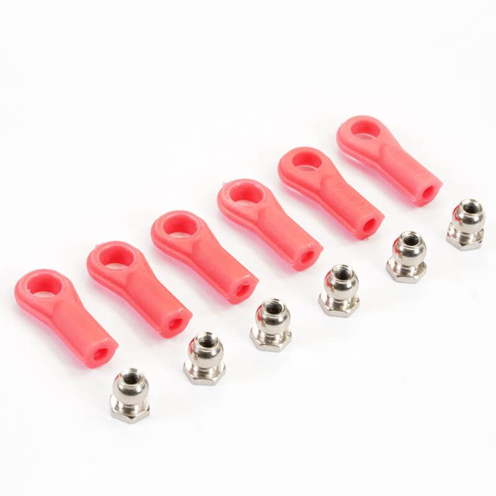 Fastrax Rose Joints (6) Red w/Balls - Image 1