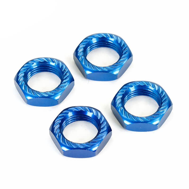 image Fastrax 17mm X 1.0 Blue Serrated Wheel Nuts fits RC8 (4Pcs) - Image 1