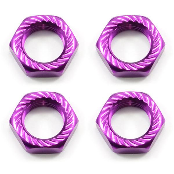 image Fastrax 17mm X 1.0 Purple Serrated Wheel Nuts (4Pcs) - Image 1