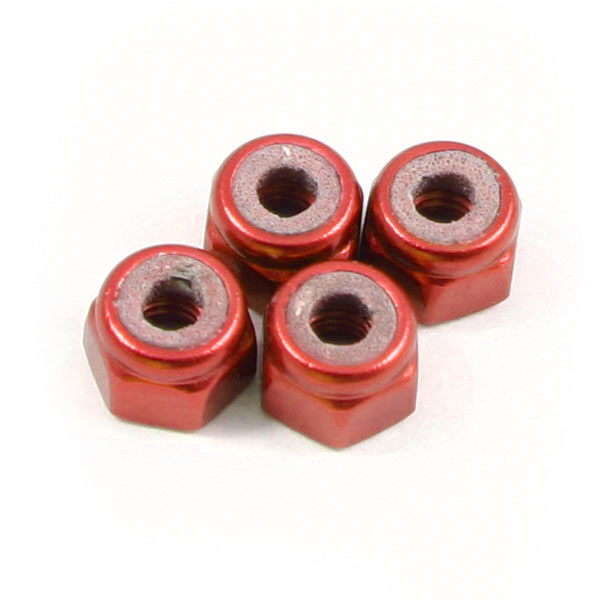 image Fastrax M3 Red Locknuts (4PCS) - Image 1