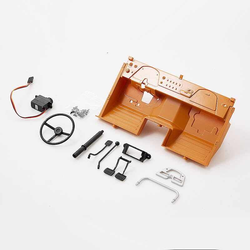 image FMS 1:10 11035 STEERING WHEEL AND INSTRUMENT PANEL SET (YELLOW) - Image 1