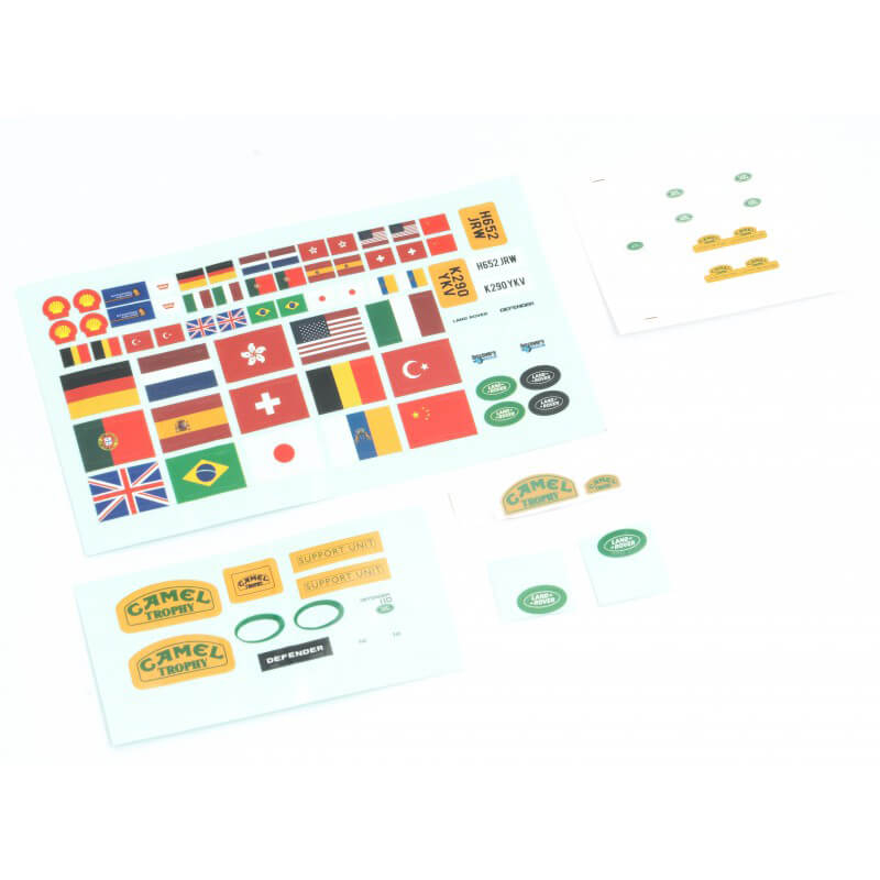 image FMS FCX24M 12482 LAND ROVER DEFENDER 110 CAR BODY DECAL SHEET - Image 1