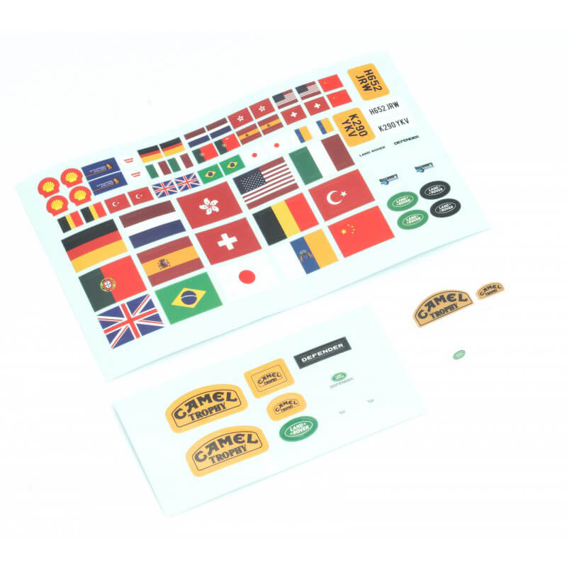 image FMS FCX24M 12491 LAND ROVER DEFENDER D90 CAR BODY DECAL SHEET - Image 1