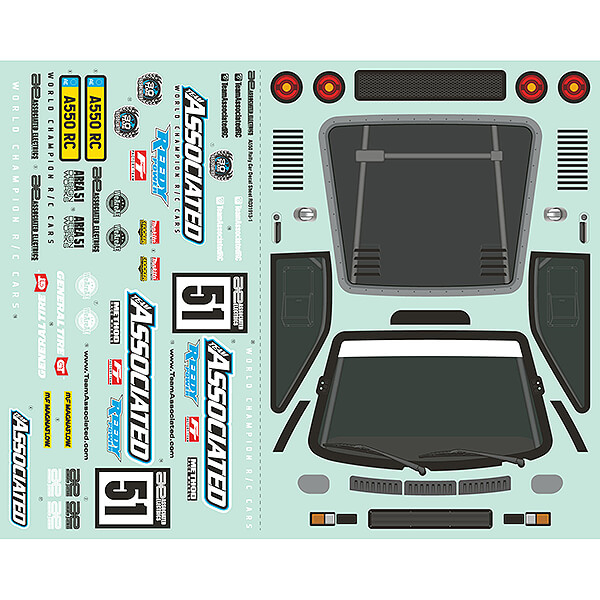 image TEAM ASSOCIATED APEX 2 SPORT RALLY A550 DECAL SHEET - Image 1