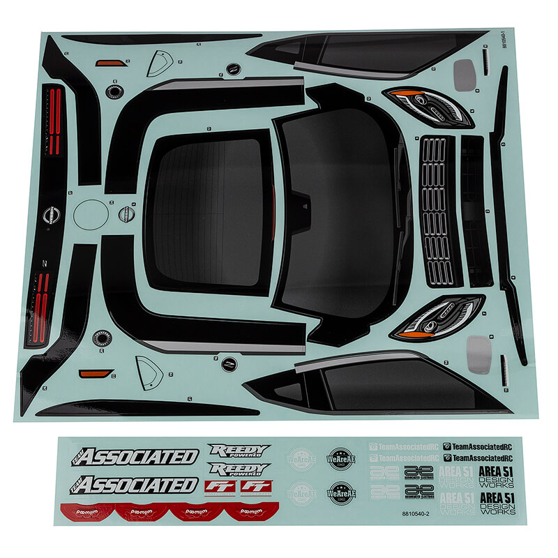 image TEAM ASSOCIATED APEX 2 SPORT NISSAN Z DECAL SHEET - Image 1