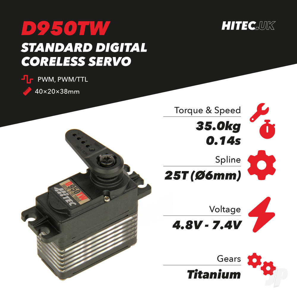 D950TW Standard Digital Coreless Servo 68g 35kg/0.14s 4.8V - 7.4V image_JP-2221015