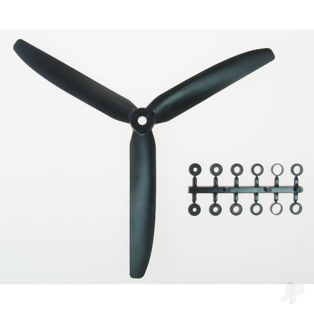 9x5 Slow Fly Propeller 3-Blade Black image_JP-4460328