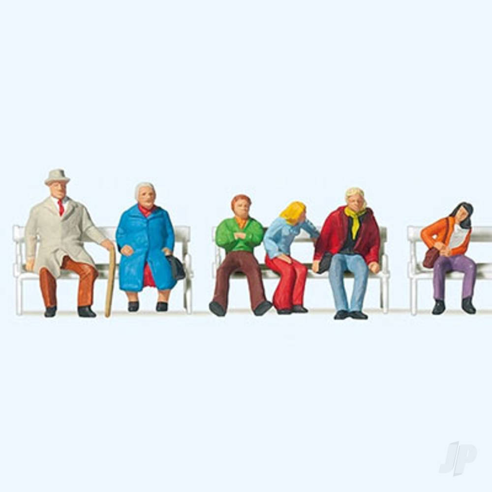 1:87 figures couples on bench painted (6 pcs) image_JP-4DXMF10805