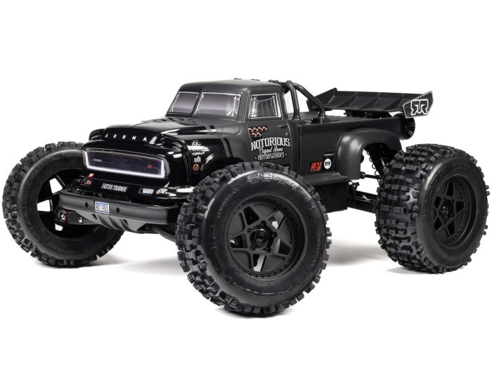 1/8 NOTORIOUS 6S V6 4X4 BLX Stunt Truck RTR Black - Image 1