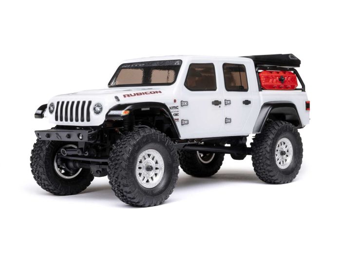 1/24 SCX24 Jeep JT Gladiator 4WD Rock Crawler RTR White - Image 1