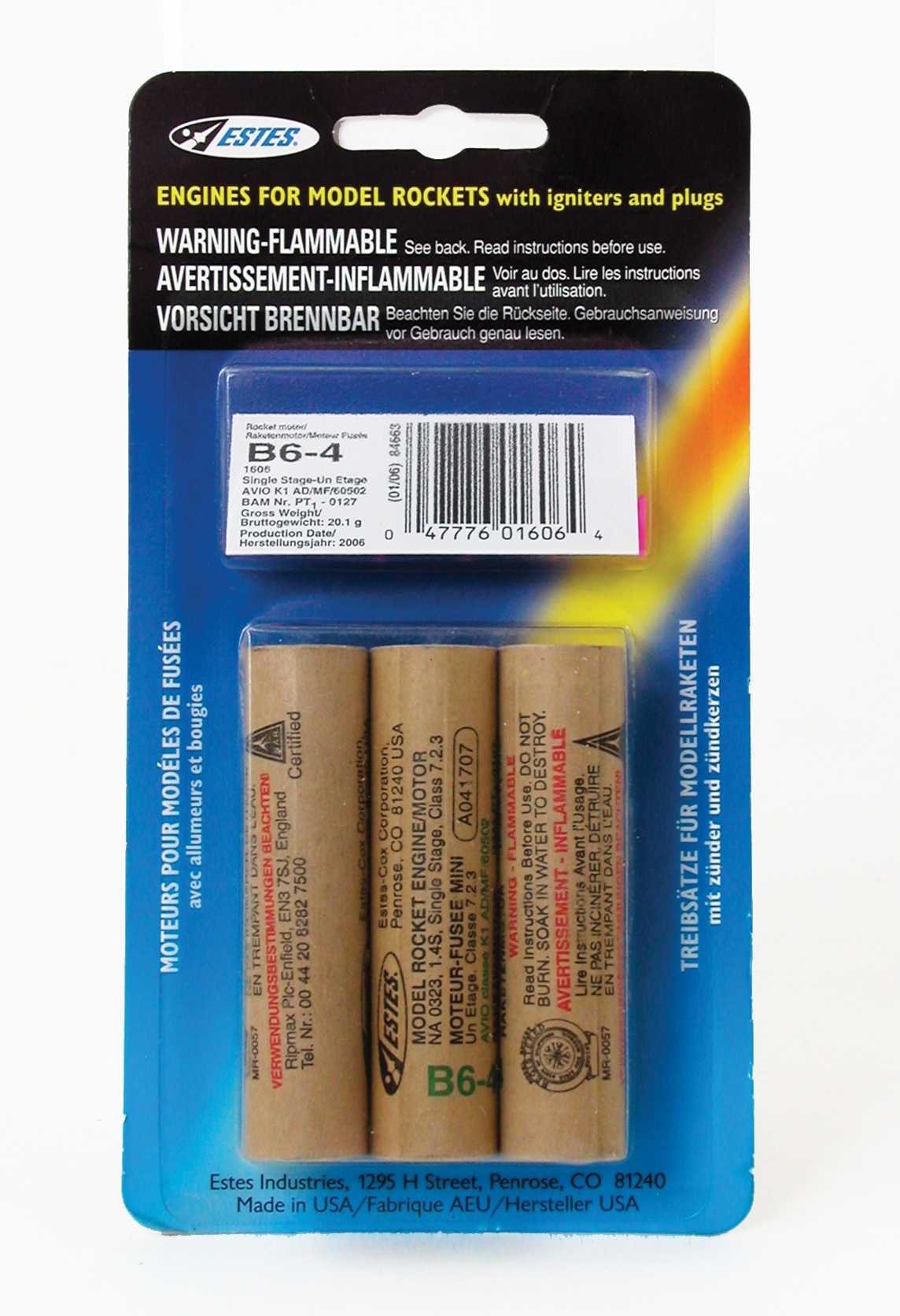 Rocket motors B6-4 (Pk3) Rocket motors B6-4 (Pk3) - Image 1