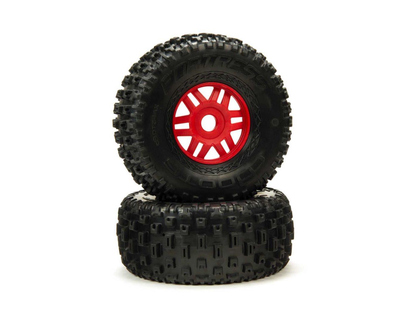 DBOOTS 'Fortress' Tire Set Glued (Red) (2pcs) DBOOTS 'Fortress' Tire Set Glued (Red) (2pcs) - Image 1
