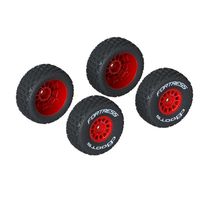 dBoots 'FORTRESS' Tire Set Glued, Red (2 Pairs) - Image 1
