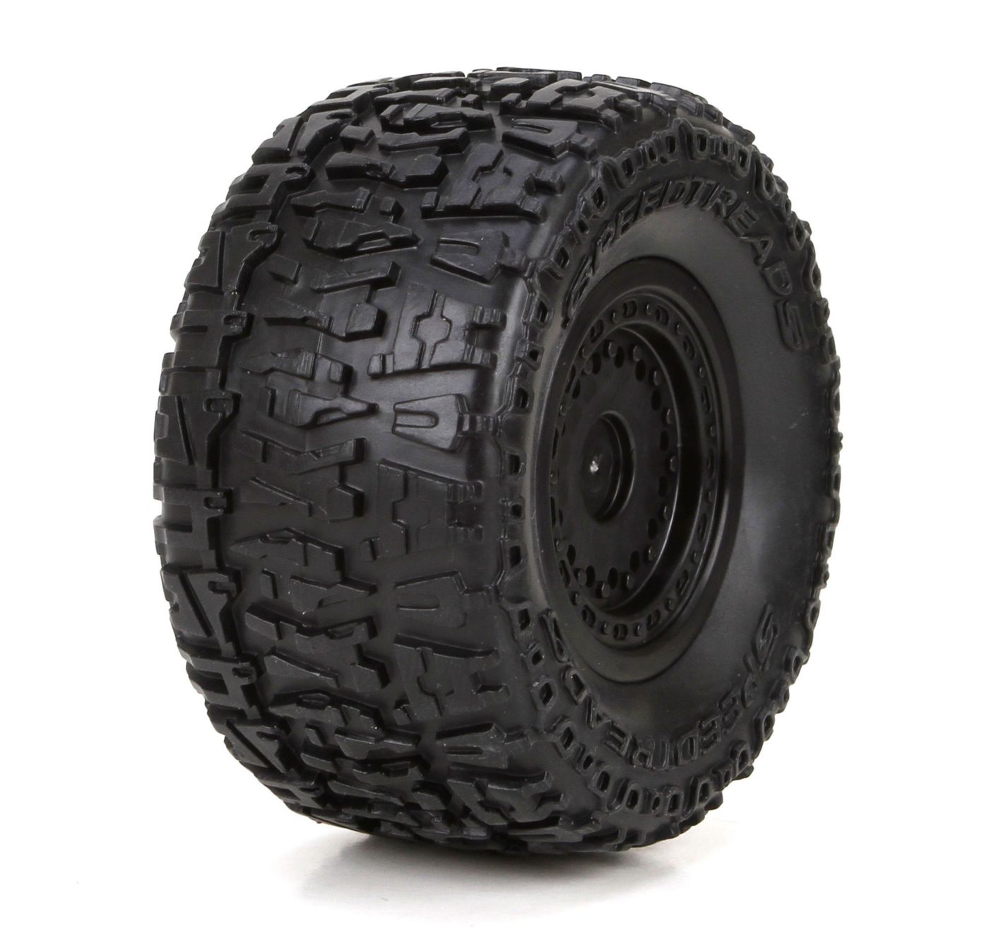 Front/Rear Premount Tire: 1/18 4WD Ruckus (2) Front/Rear Premount Tire: 1/18 4WD Ruckus (2) - Image 1