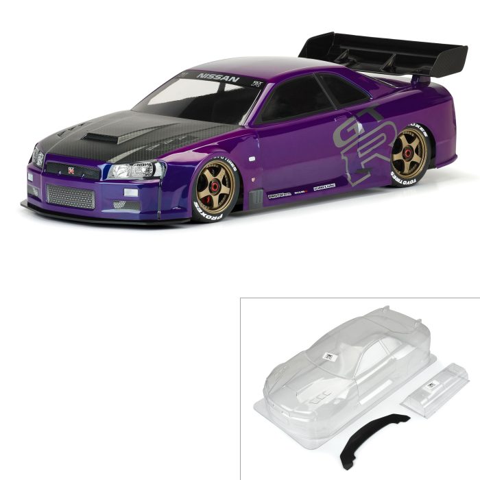 1/7 2002 Nissan Skyline GT-R R34 Clear Body: ARRMA Infractio - Image 1
