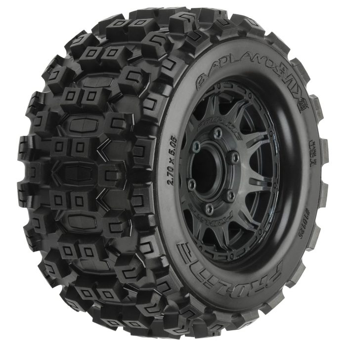 1/10 Badlands MX28 Fr/Rr 2.8" MT Tires Mounted 12mm Blk Raid - Image 1