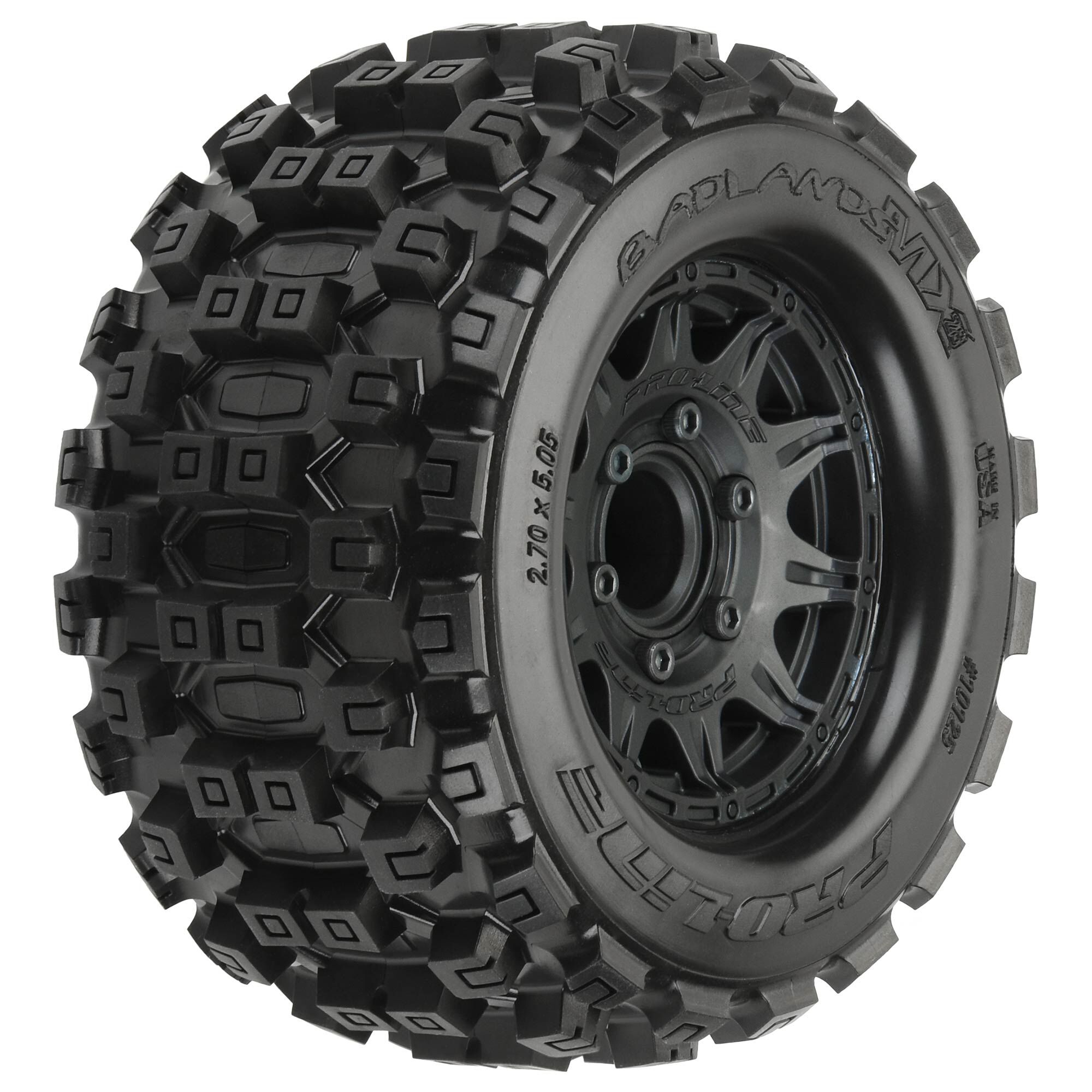 1/10 Badlands MX28 Fr/Rr 2.8" MT Tires Mounted 12mm Blk Raid 1/10 Badlands MX28 Fr/Rr 2.8" MT Tires Mounted 12mm Blk Raid - Image 1