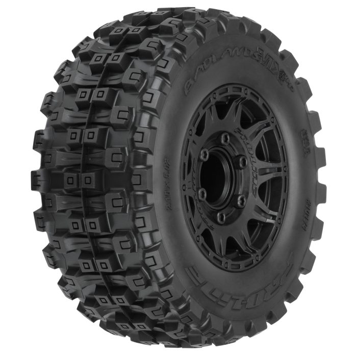 1/10 Badlands MX28 BELTED F/R 2.8" MT Tres Mounted 12mm Blk - Image 1