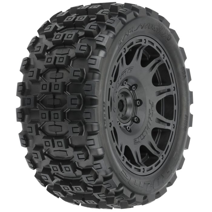 1/6 Badlands MX57 Front/Rear 5.7" Tires Mounted on Raid 8x48 - Image 1