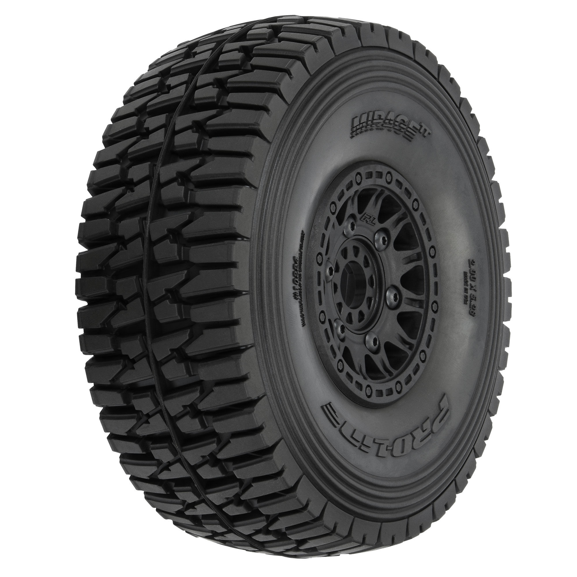 1/7 Mirage TT BELTED F/R Tires MTD 17mm Blk Raid (2): Mojave 1/7 Mirage TT BELTED F/R Tires MTD 17mm Blk Raid (2): Mojave - Image 1
